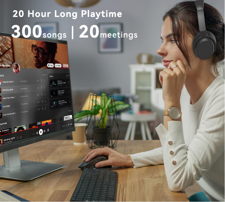 Bluetooth 5.3 Wireless Earphones Bluetooth Earphones Foldable Earphones 320mAh 20h Long Play Time(图2)