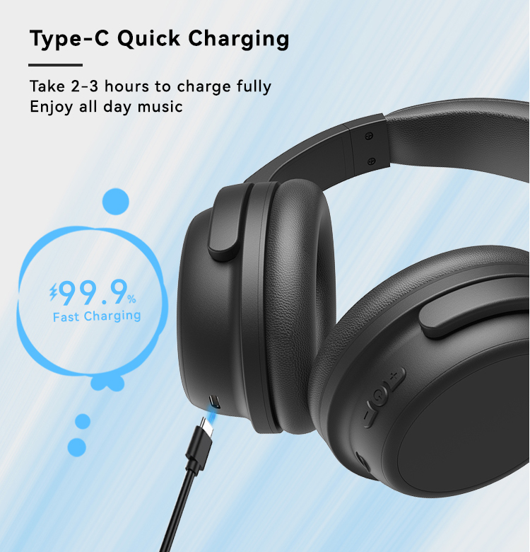 Bluetooth 5.3 Wireless Earphones Bluetooth Earphones Foldable Earphones 320mAh 20h Long Play Time(图3)
