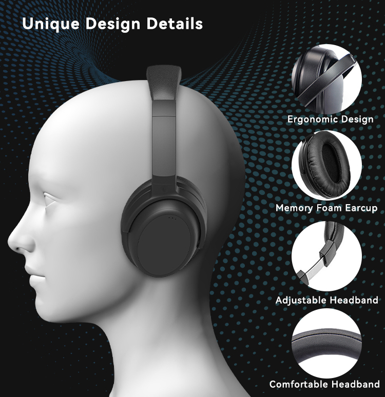 Bluetooth 5.3 Wireless Earphones Bluetooth Earphones Foldable Earphones 320mAh 20h Long Play Time(图4)